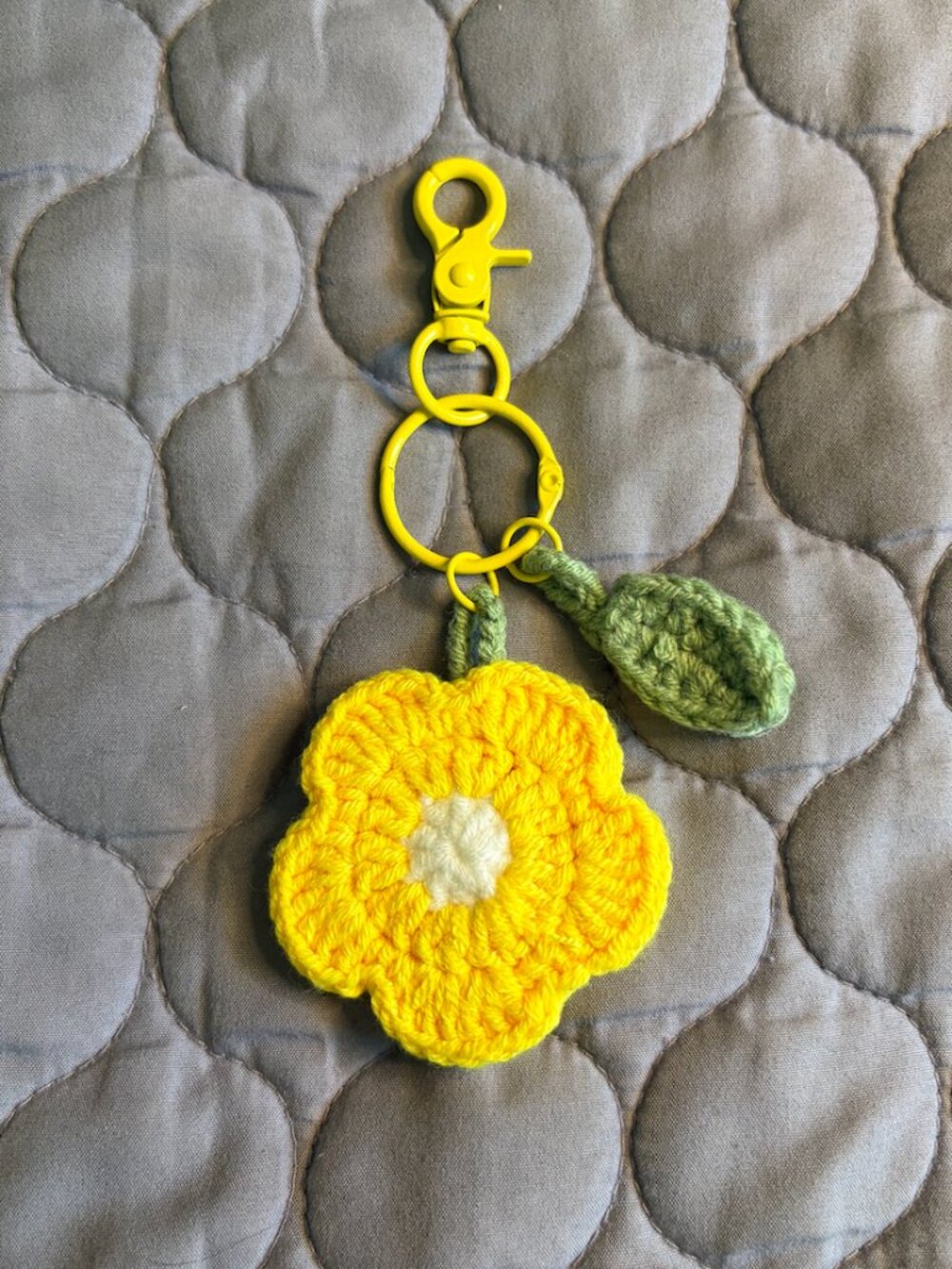 Flat Yellow Floral Keychain